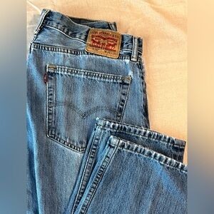 Broken in and distressed Levi's Classic Light Blue Jeans 36x30